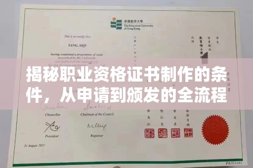 班玛揭秘职业资格证书制作的条件，从申请到颁发的全流程解析